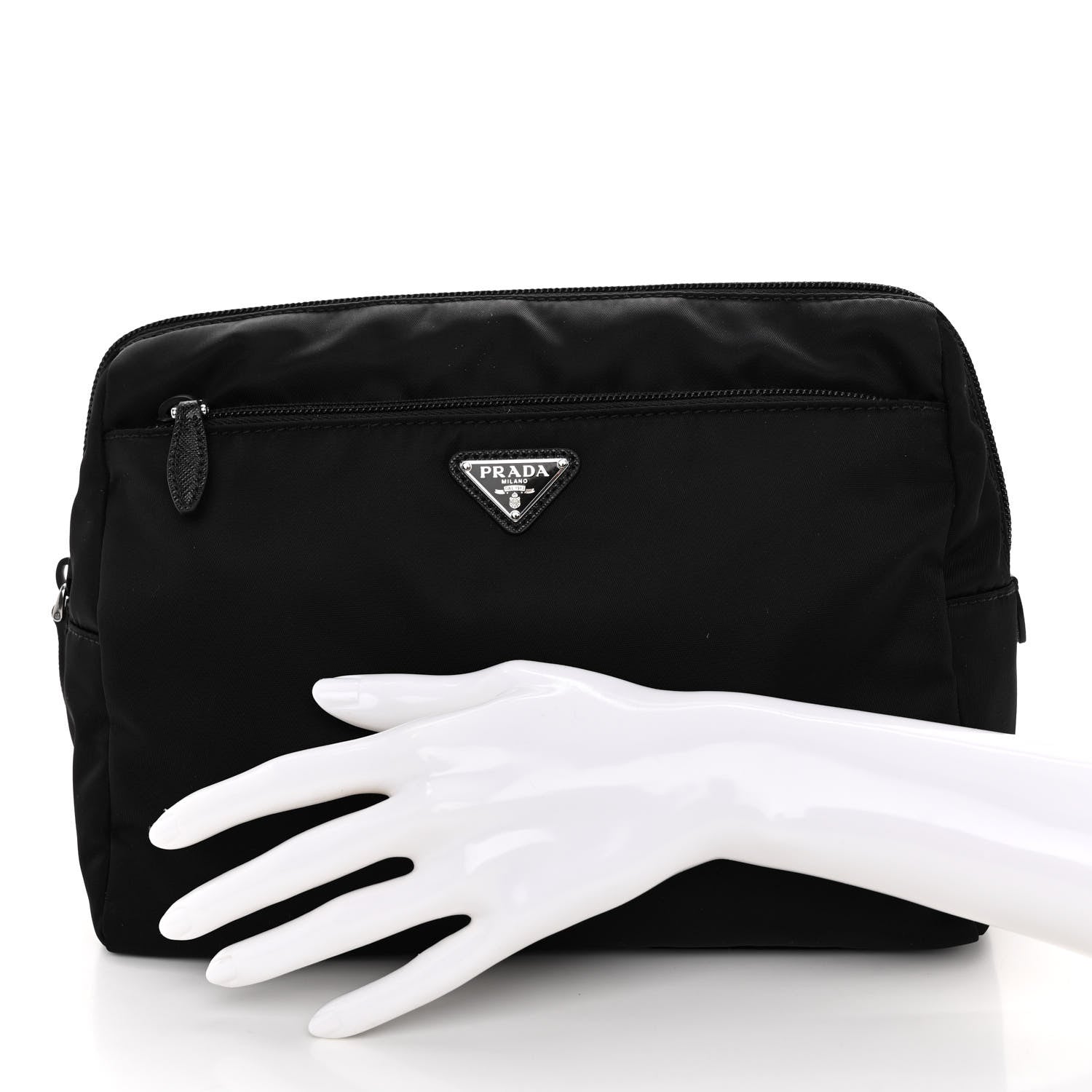 Prada Re-Nylon Saffiano Travel Pouch Black Astrale 2 of 9