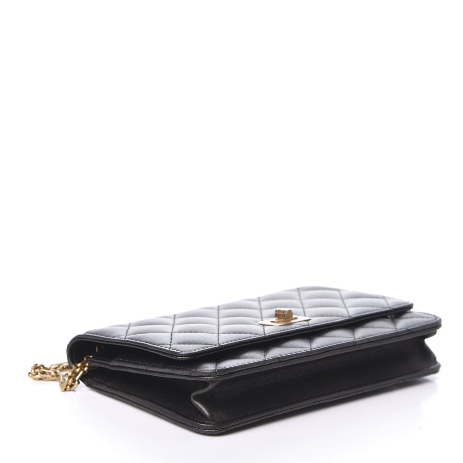 Chanel Metallic Calfskin Quilted Reissue Wallet On Chain WOC Black 4 of 10