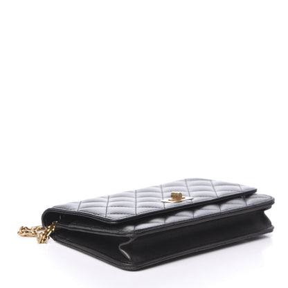 Chanel Metallic Calfskin Quilted Reissue Wallet On Chain WOC Black 4 of 10