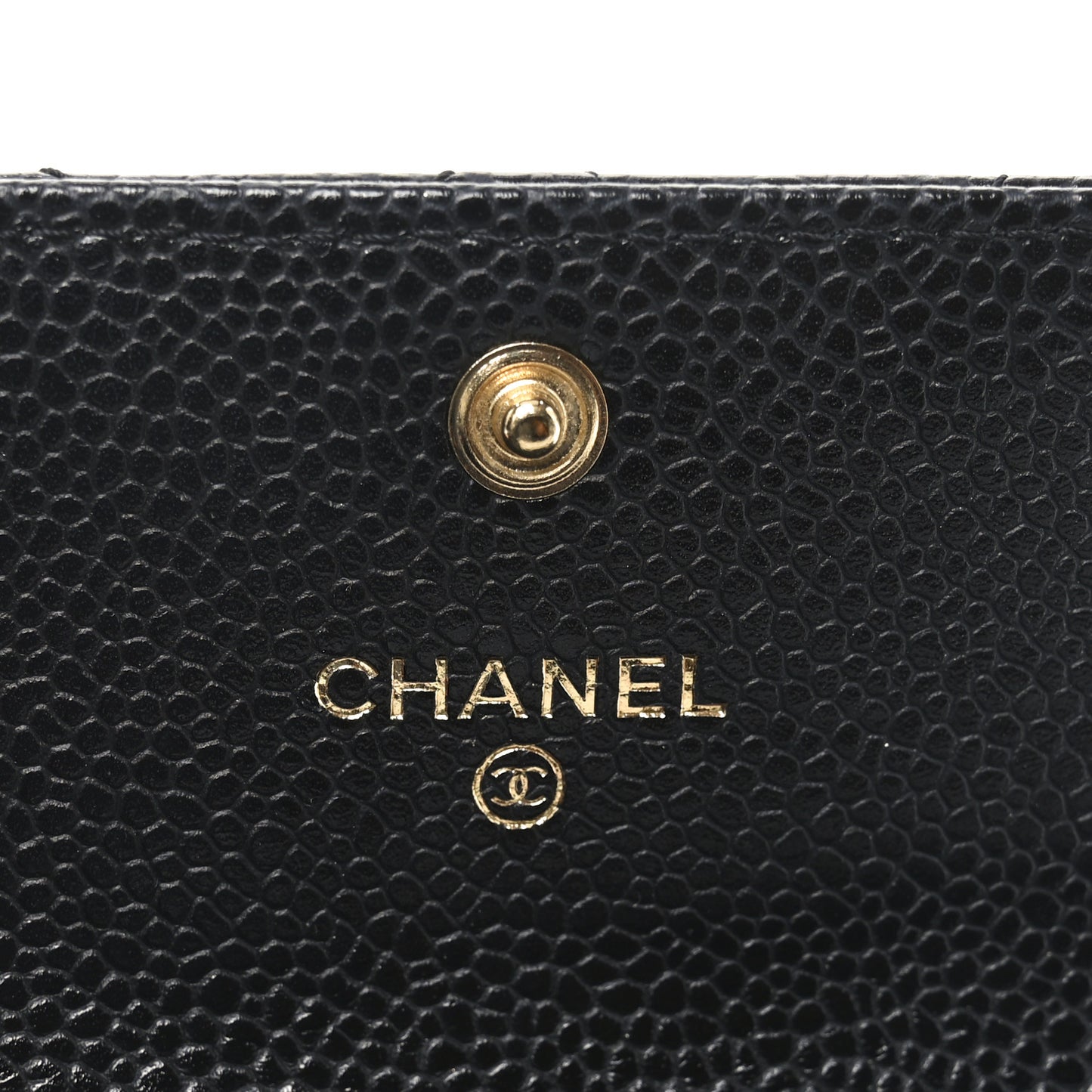 Caviar Quilted Flap Card Holder Black
