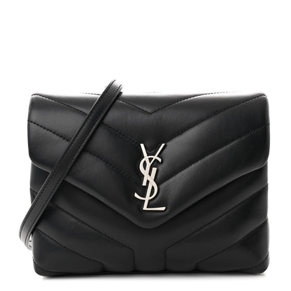 Saint Laurent Calfskin Y Quilted Monogram Toy Loulou Crossbody Bag Black 1 of 12