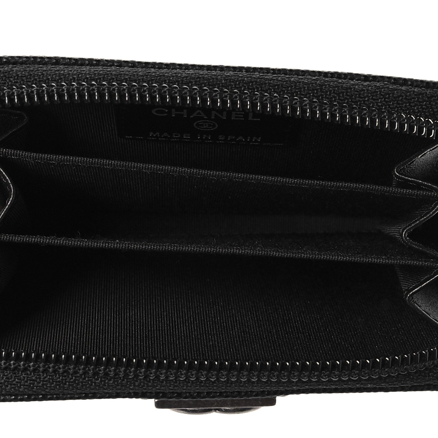 Chanel Caviar Quilted Boy Zip Around Coin Purse Wallet Black 5 of 8