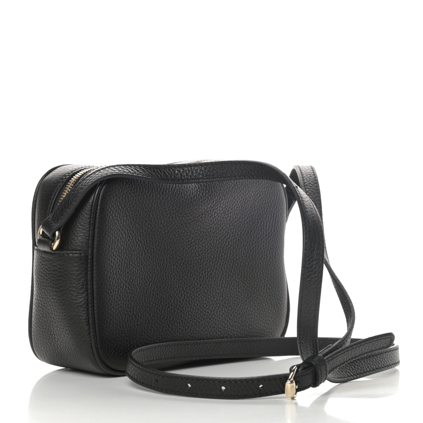 Pebbled Calfskin Small Soho Disco Bag Black