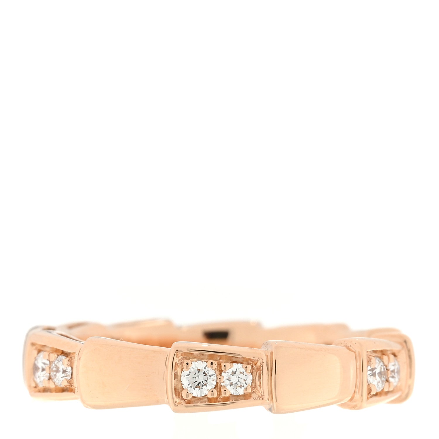 Bulgari 18K Rose Gold Diamond Serpenti Viper Ring 47 4 3 of 4