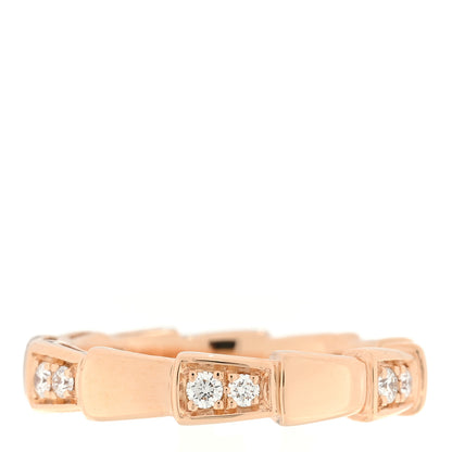 Bulgari 18K Rose Gold Diamond Serpenti Viper Ring 47 4 3 of 4
