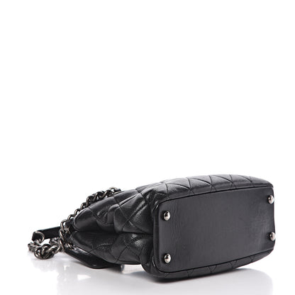 Chanel Shiny Sheepskin Quilted Small Shopping Tote Black 4 of 16