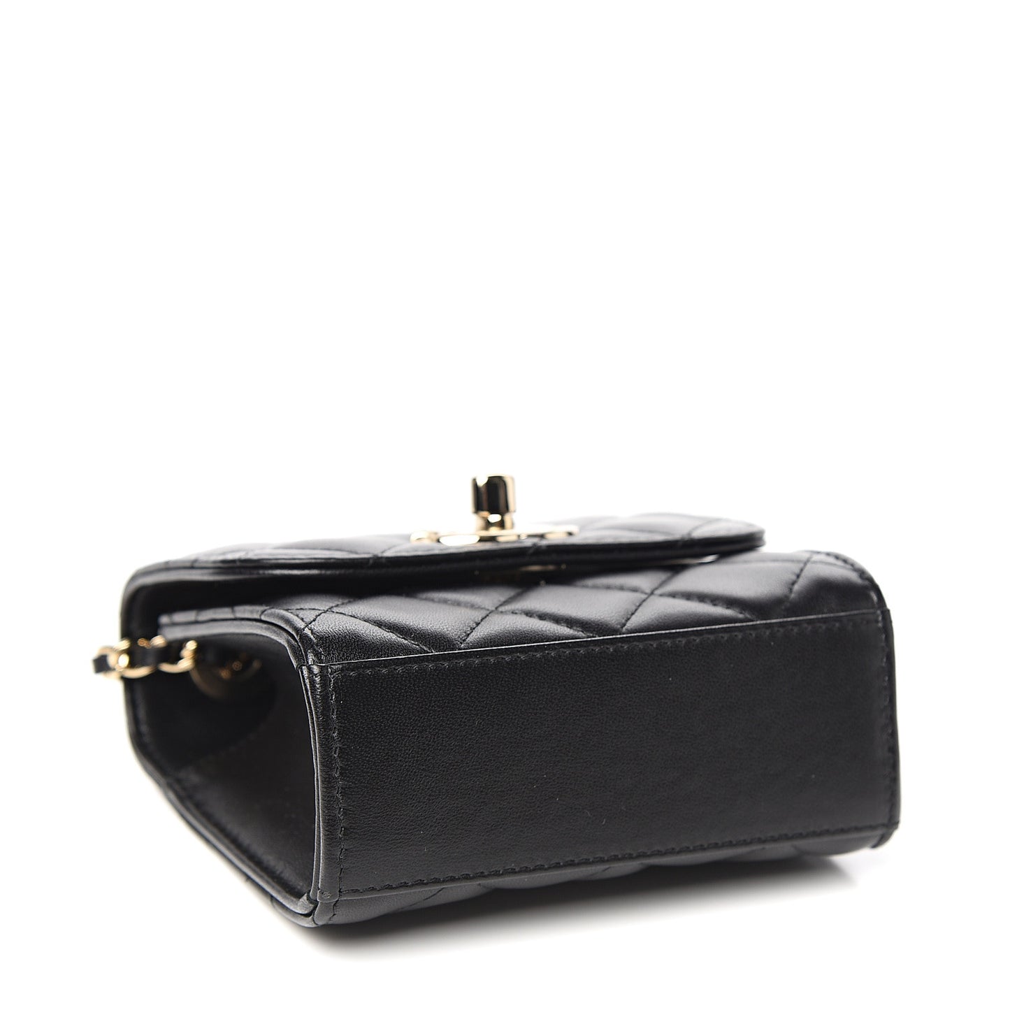 Lambskin Quilted Mini Trendy CC Chain Wallet Black