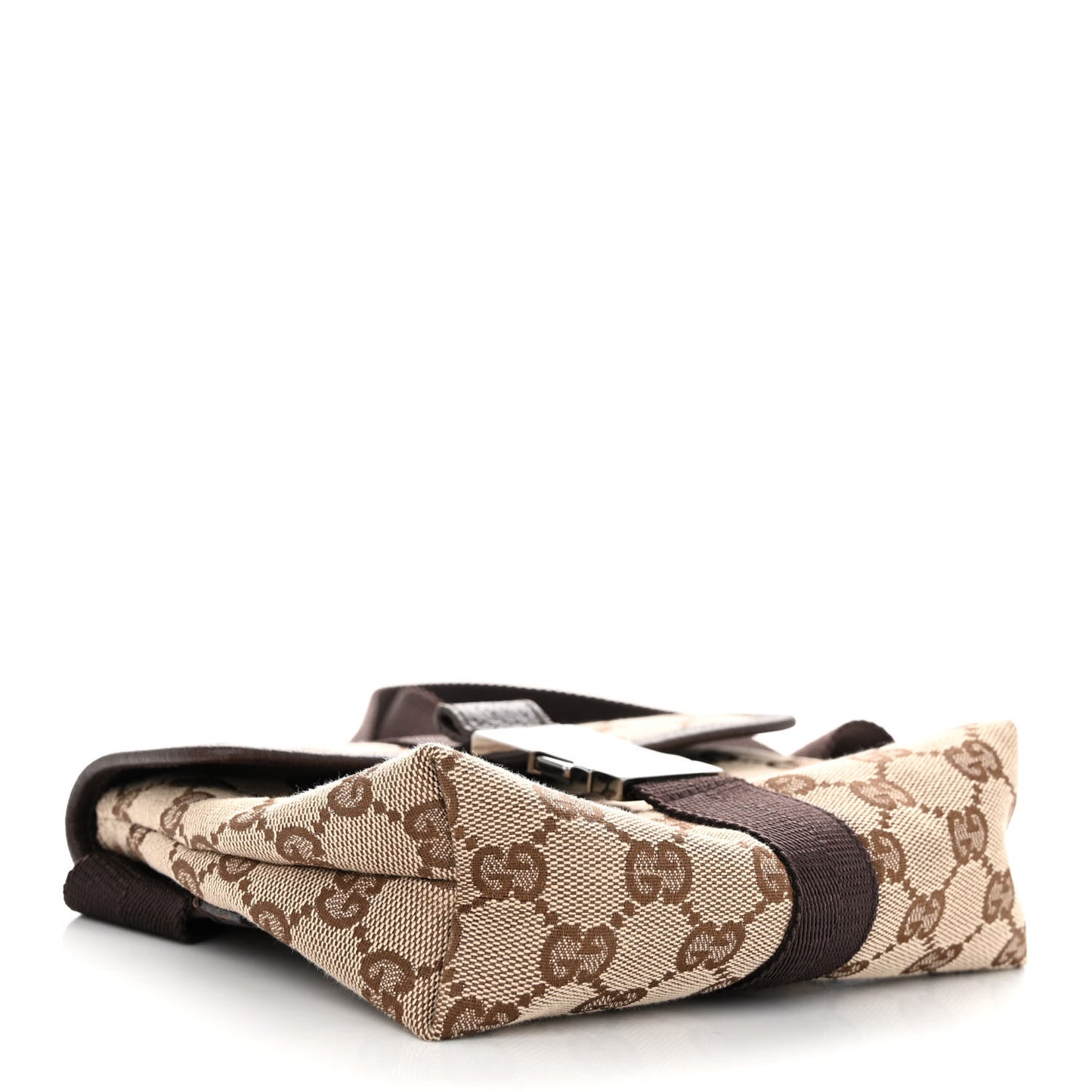 GG Monogram Buckle Belt Bag Dark Brown