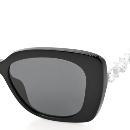 Chanel Acetate Strass Square Sunglasses 5422-B-A Black White 7 of 8