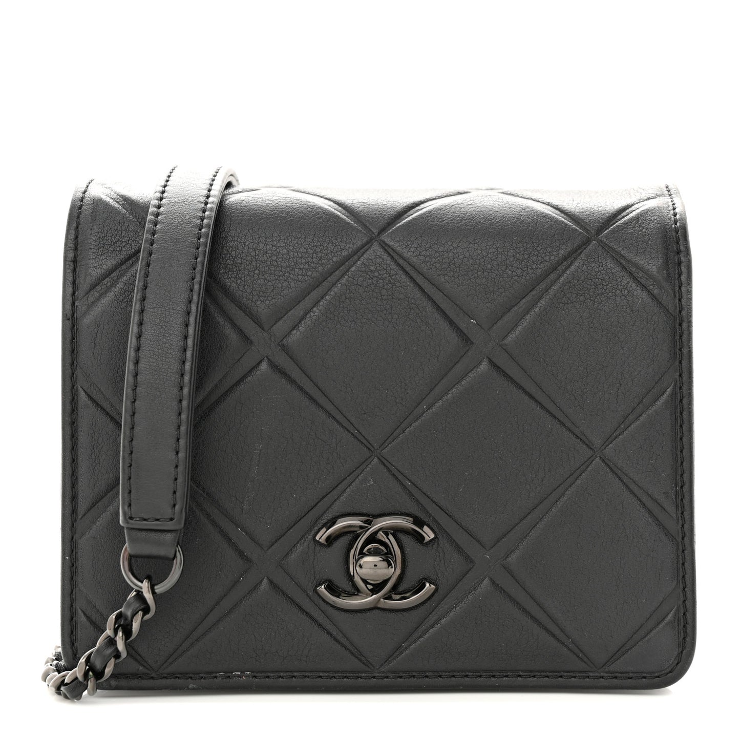 Calfskin Mini Propeller Flap Black
