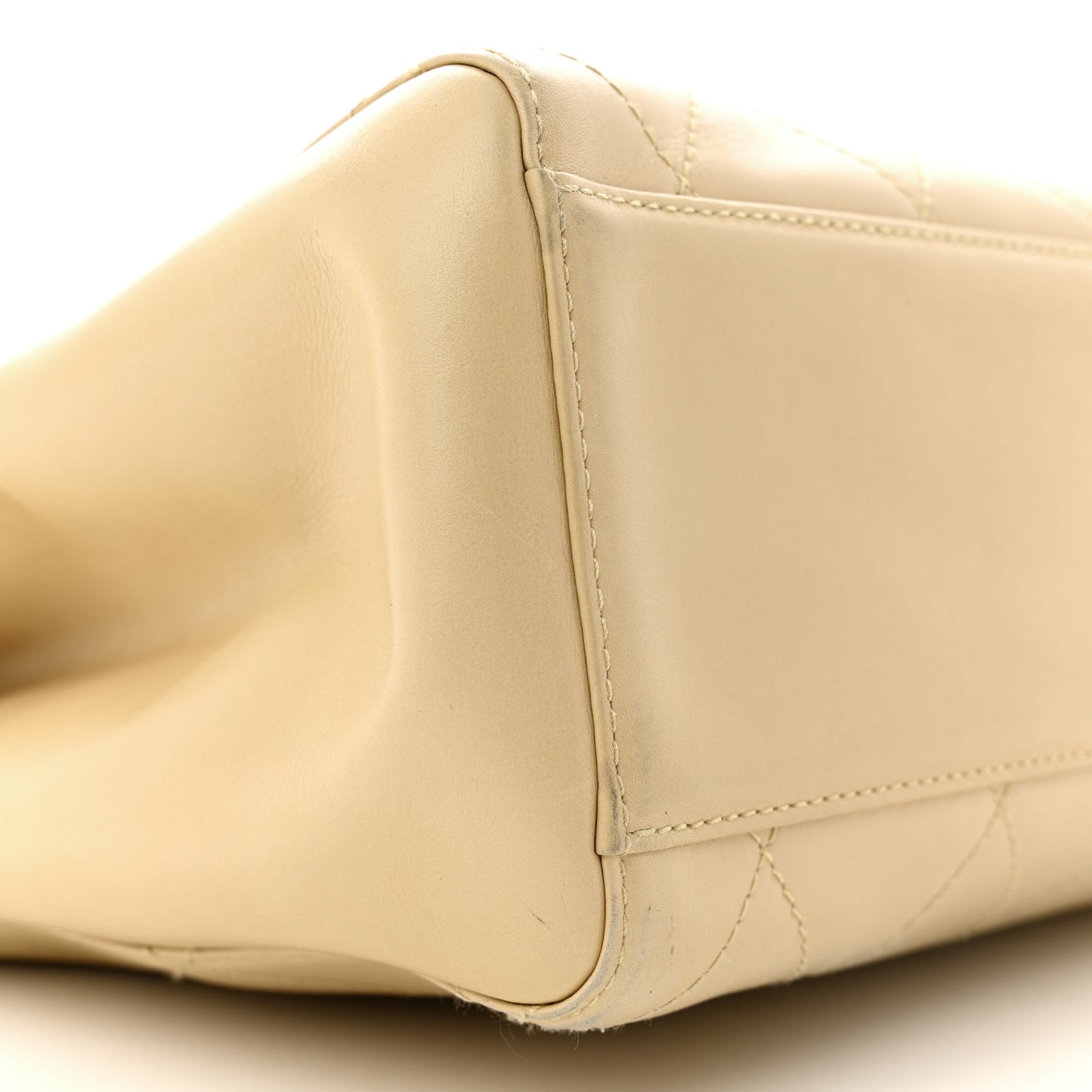 Lambskin Quilted CC Shoulder Bag Beige