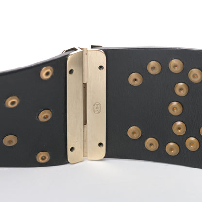 Chanel Lambskin Calfskin Pearl CC Cuff Bracelet Black Gold 4 of 5