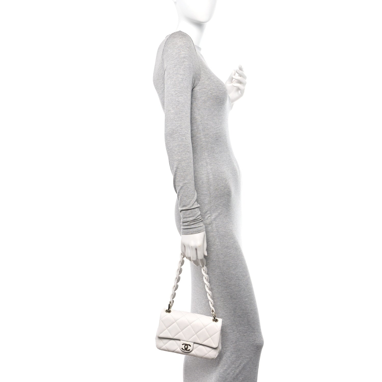 Chanel Caviar Quilted Funky Match Mini Flap White 2 of 10