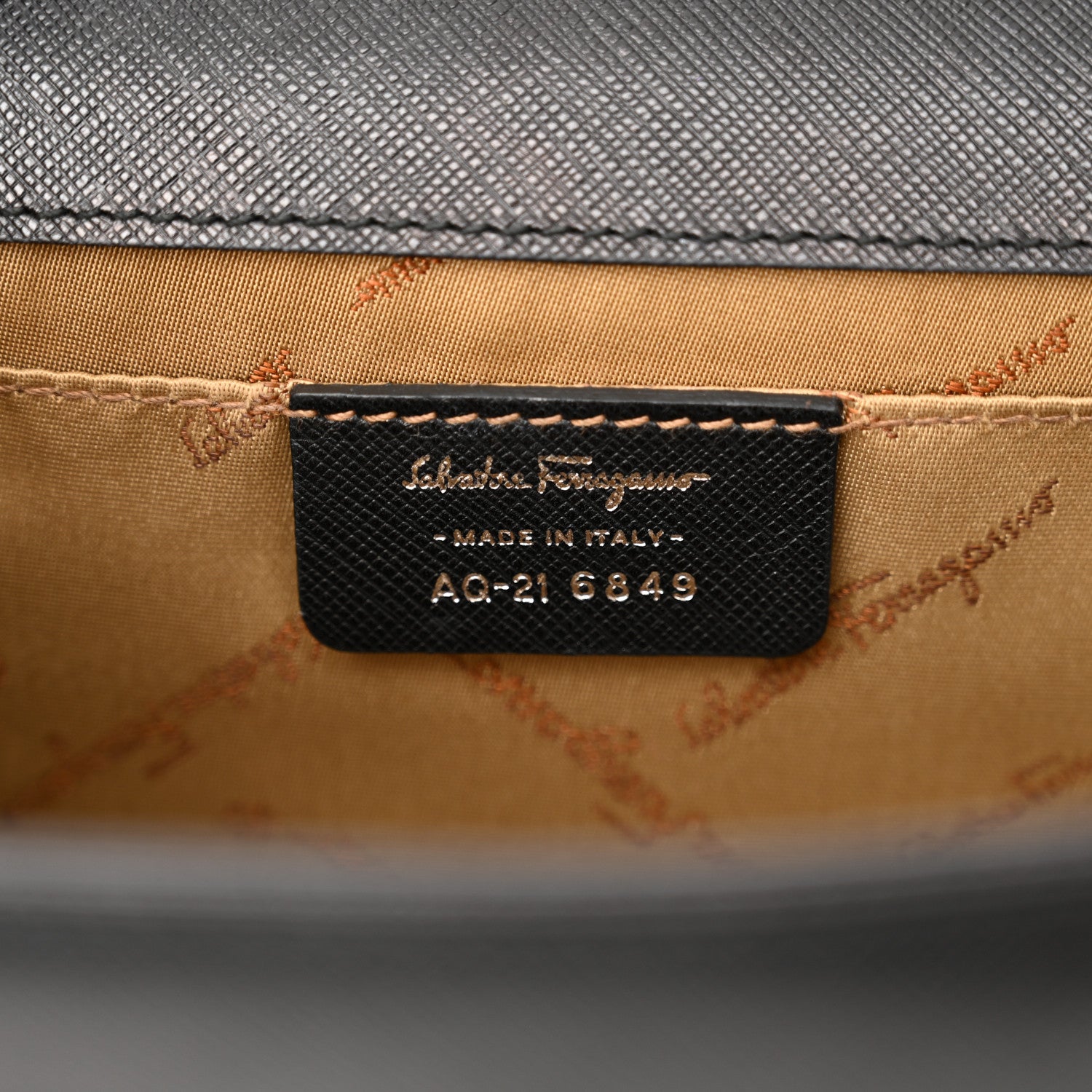 Salvatore Ferragamo Printed Calfskin Gancini Bow Chain Shoulder Bag Black 6 of 14