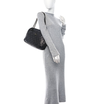 Chanel Metallic Aged Calfskin Quilted Large Reissue Camera Case Black 2 of 13