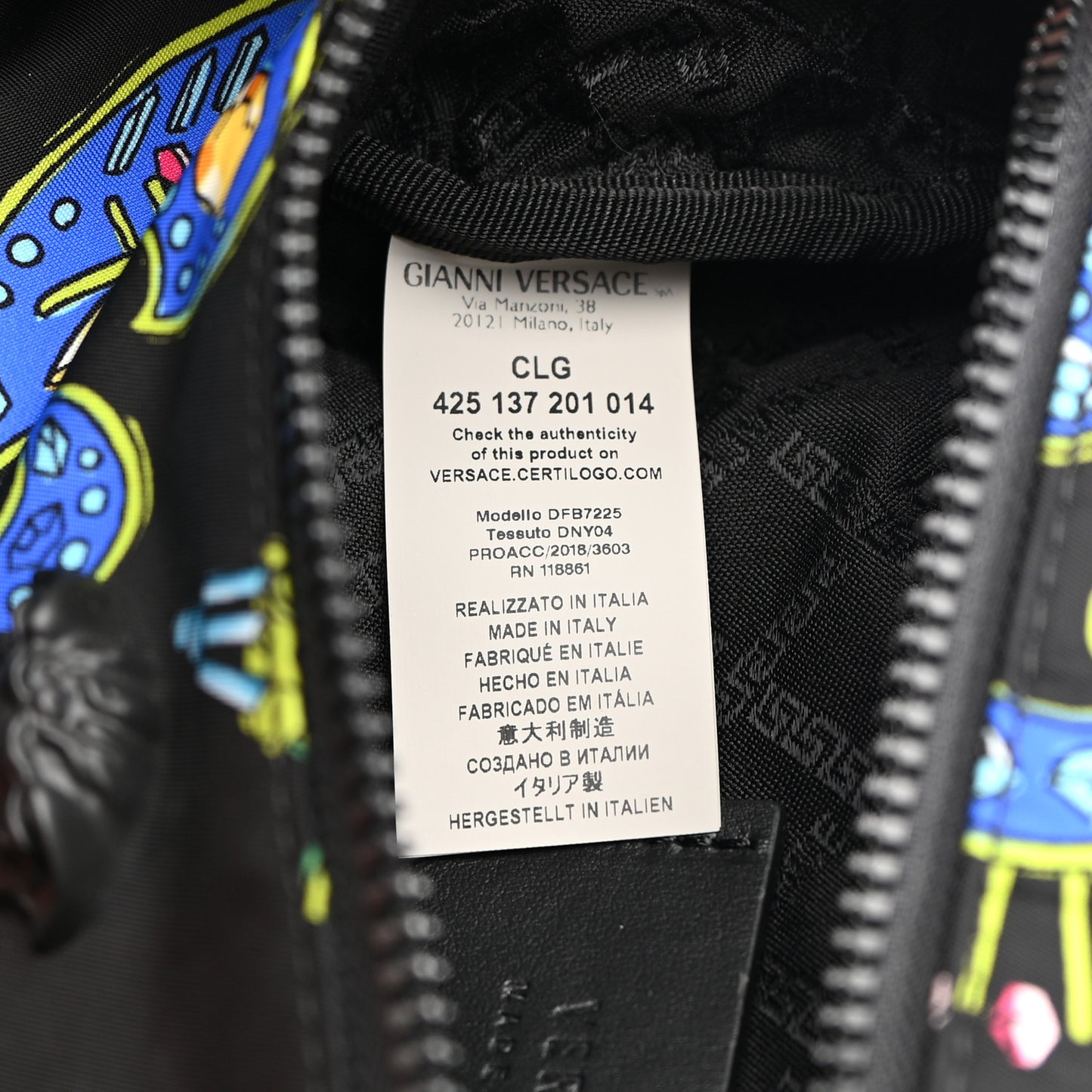 Nylon Marsupio St Catene Medusa Belt Bag Black Multicolor