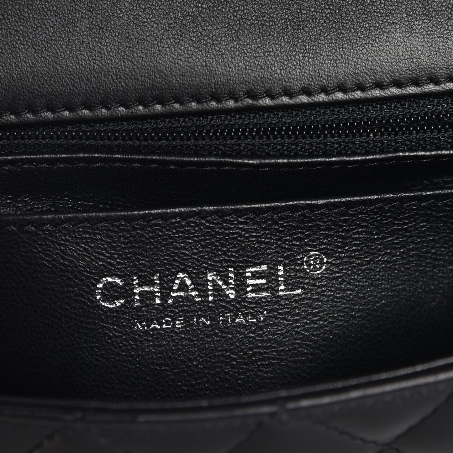 Lambskin Quilted Mini Rectangular Flap Black