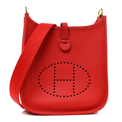 Hermes Taurillon Clemence Evelyne TPM Rouge De Coeur 1 of 10