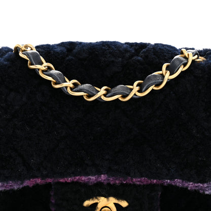 Chanel Shearling Tweed Quilted Mini Square Flap Bag Purple 8 of 10