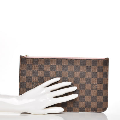 Louis Vuitton Damier Ebene Neverfull MM GM Pochette Rose Ballerine 2 of 8
