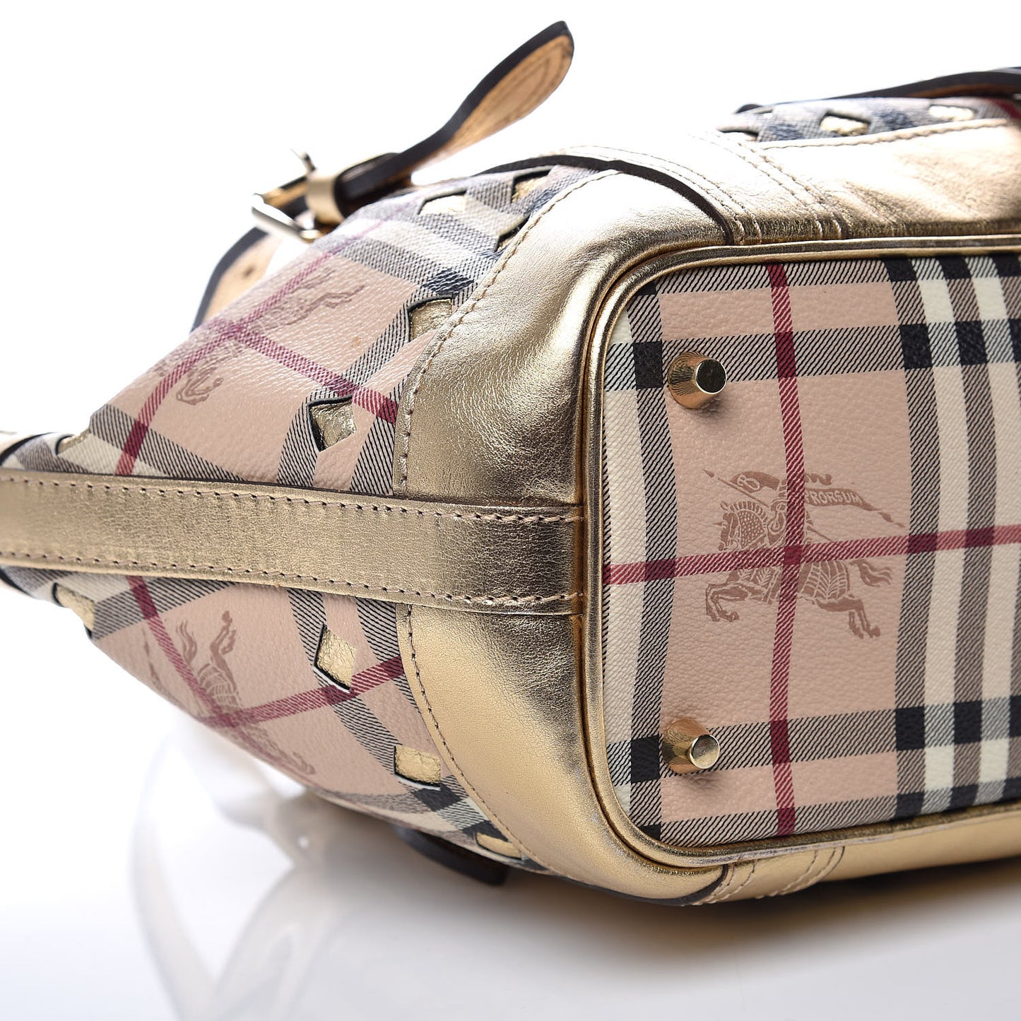 Haymarket Check Drawstring Claudia Bag Gold