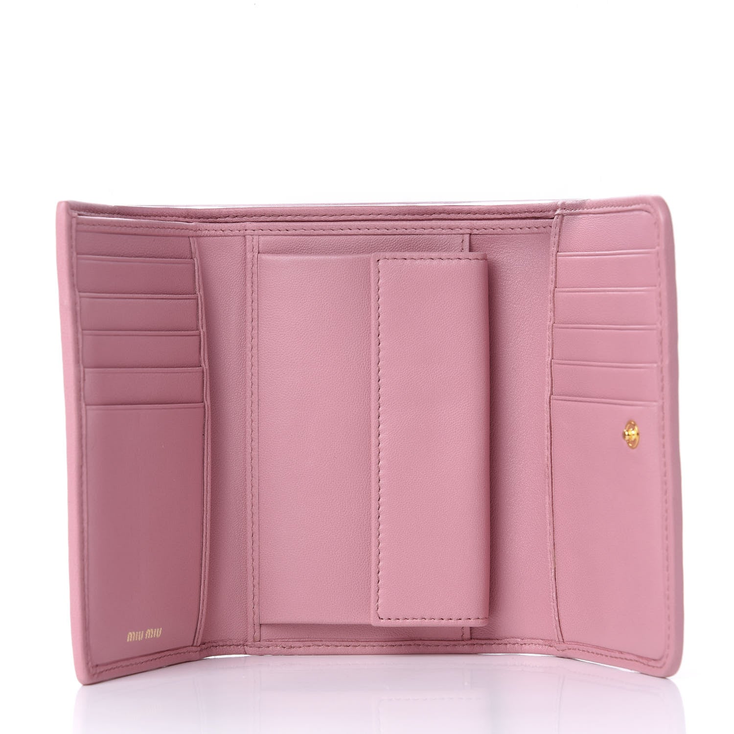 Miu Miu Nappa Matelasse Flap Wallet Rosa 5 of 10