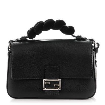 Fendi Calfskin Mink Fur Micro Double Baguette Black 1 of 7