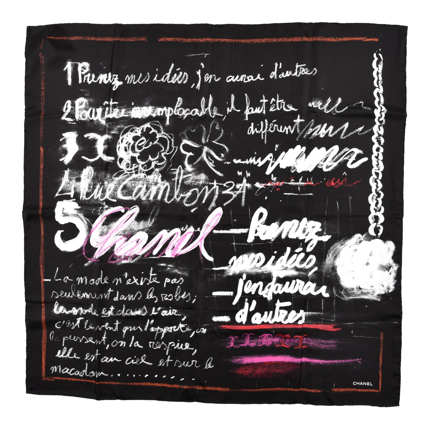 Silk Square Scarf Black
