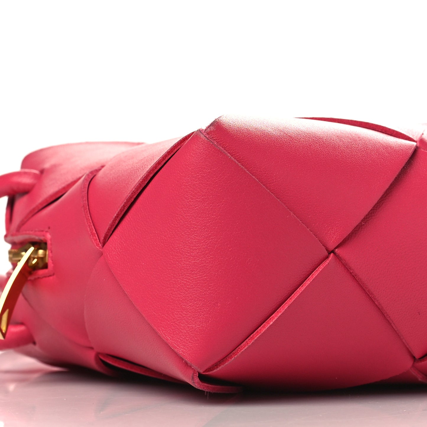Lambskin Maxi Intrecciato Mini Cassette Camera Bag Cranberry