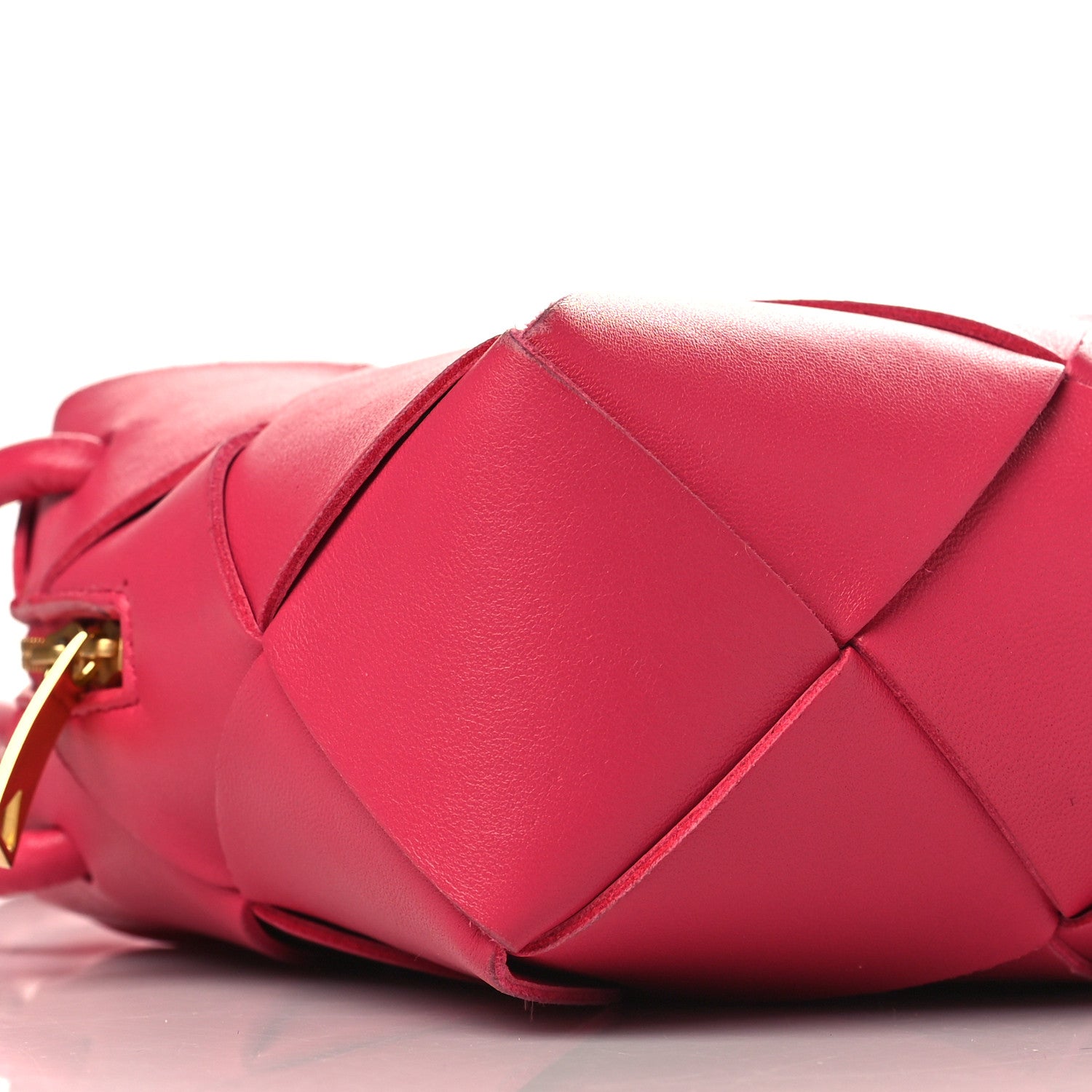 Bottega Veneta Lambskin Maxi Intrecciato Mini Cassette Camera Bag Cranberry 7 of 9