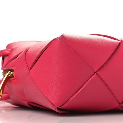 Bottega Veneta Lambskin Maxi Intrecciato Mini Cassette Camera Bag Cranberry 7 of 9