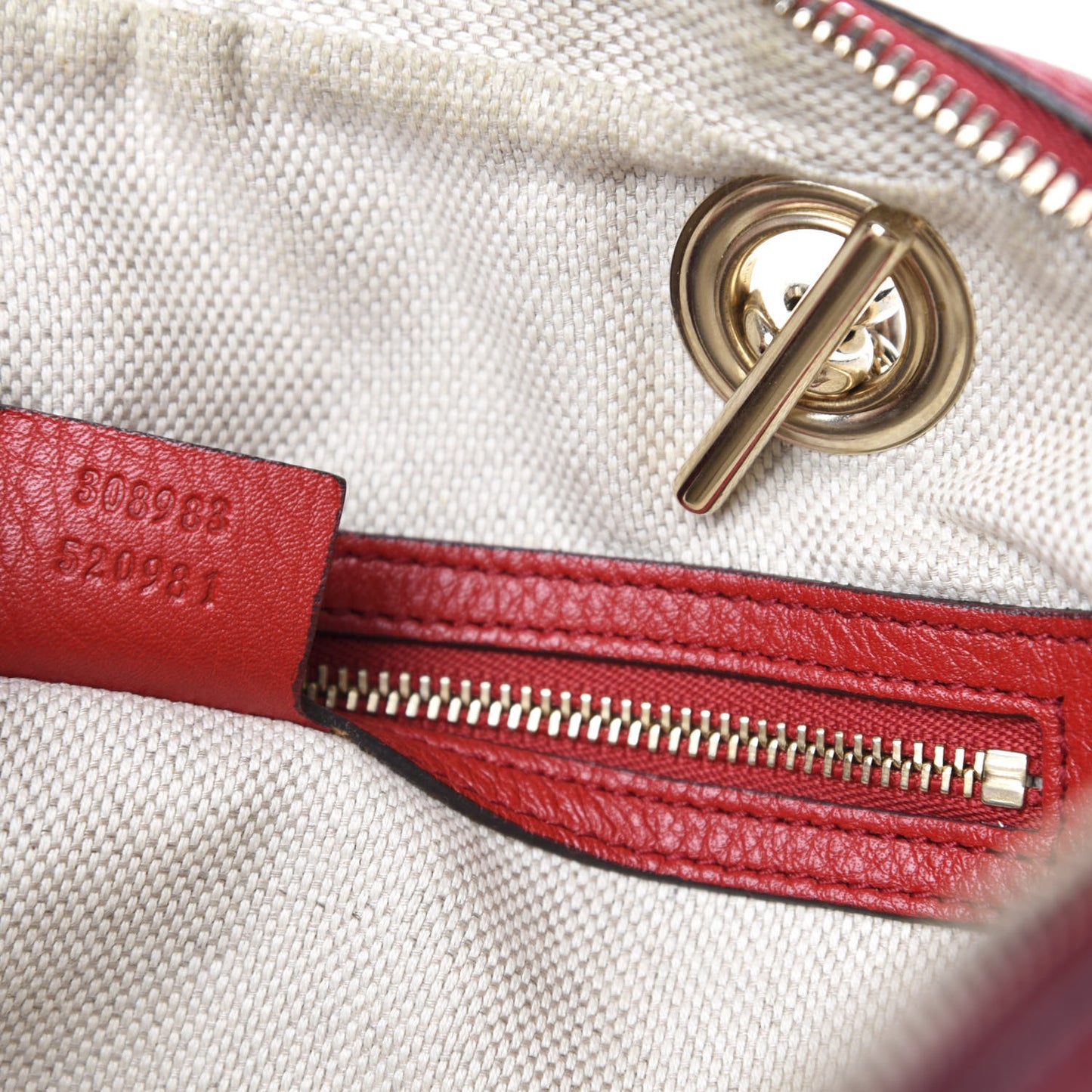 Pebbled Calfskin Small Soho Bowler Red