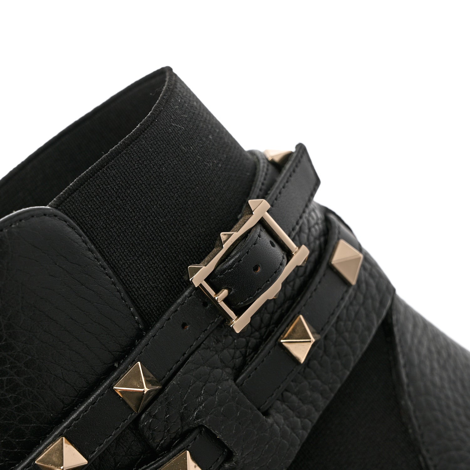 Valentino Garavani Grained Calfskin Rockstud Beatle Chelsea Ankle Boots 38 Black 11 of 12