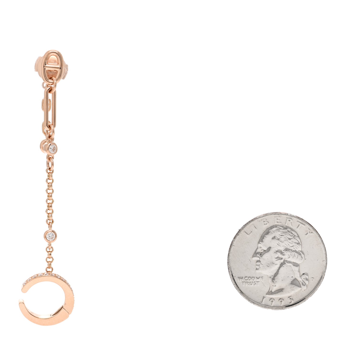 18K Rose Gold Diamond Chaine d'ancre Chaos Right Earring