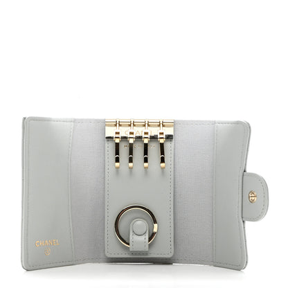 Chanel Lambskin Quilted Classic 4 Key Holder Wallet Grey 4 of 8