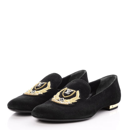 Louis Vuitton Suede Preppy Flat Loafers 39 Black 3 of 8