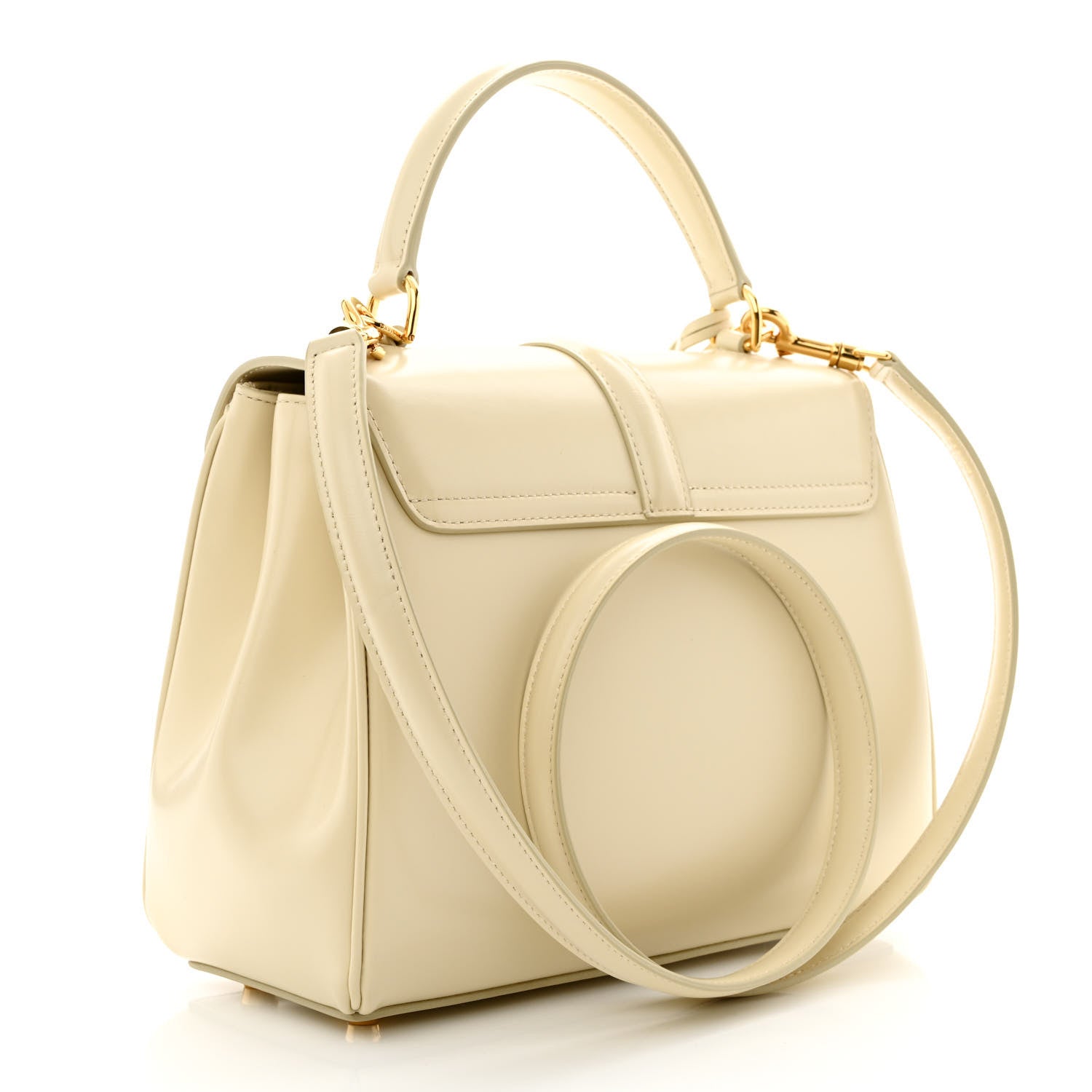Celine Satinated Calfskin Small 16 Top Handle Bag Limestone 3 of 13