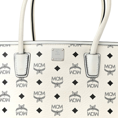 MCM Visetos Shopper Tote White 7 of 11