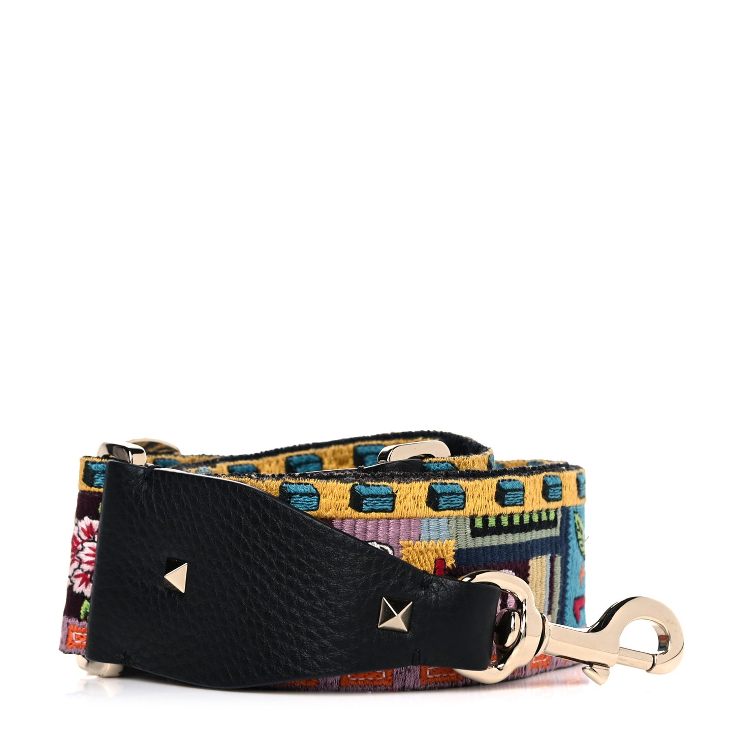 Canvas Counting Rockstud Guitar Strap Multicolor