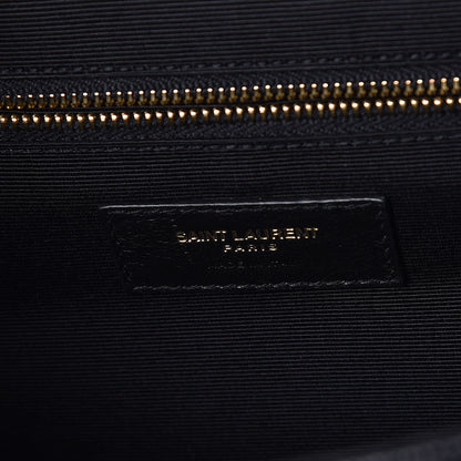 Saint Laurent Grain De Poudre Textured Mixed Matelasse Large Triquilt Monogram Satchel Black 7 of 10