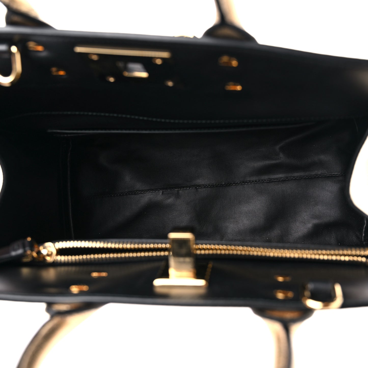 Metallic Hammered Calfskin Studio Top Handle Bag Gold