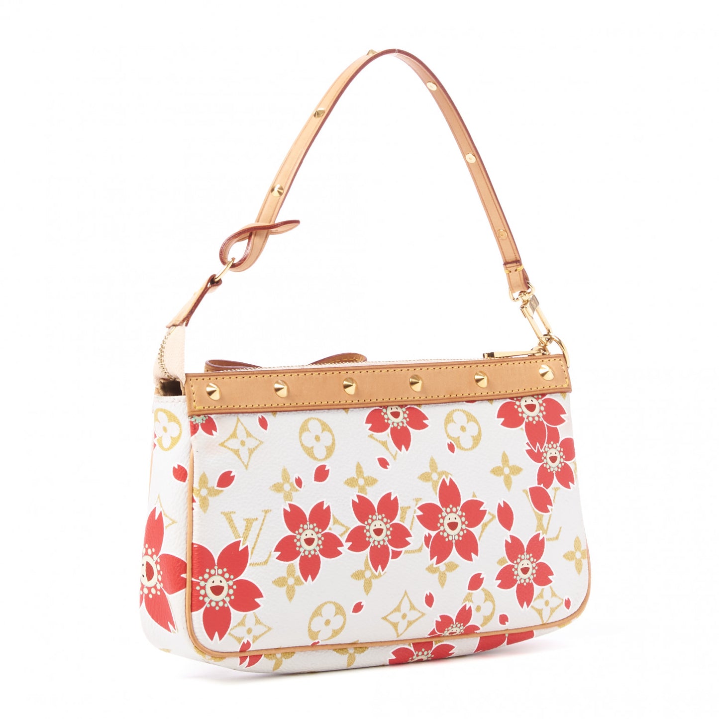 Monogram Cherry Blossom Pochette Accessories Red