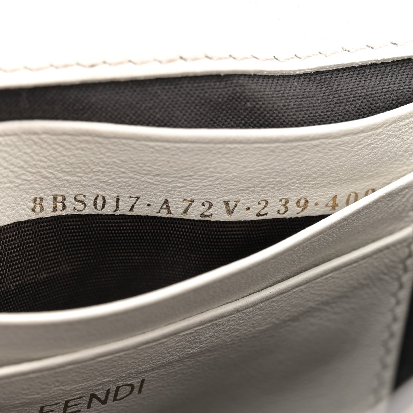 Nappa FF 1974 Embossed Mini Baguette White