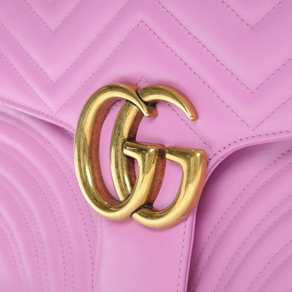 Gucci Calfskin Matelasse Medium GG Marmont Shoulder Bag Candy Mousse 9 of 9