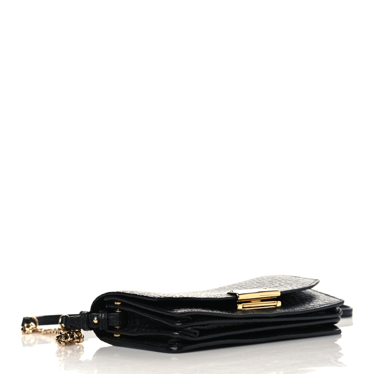 Burberry Signature Grain Small Madison Chain Clutch Black 4 of 6