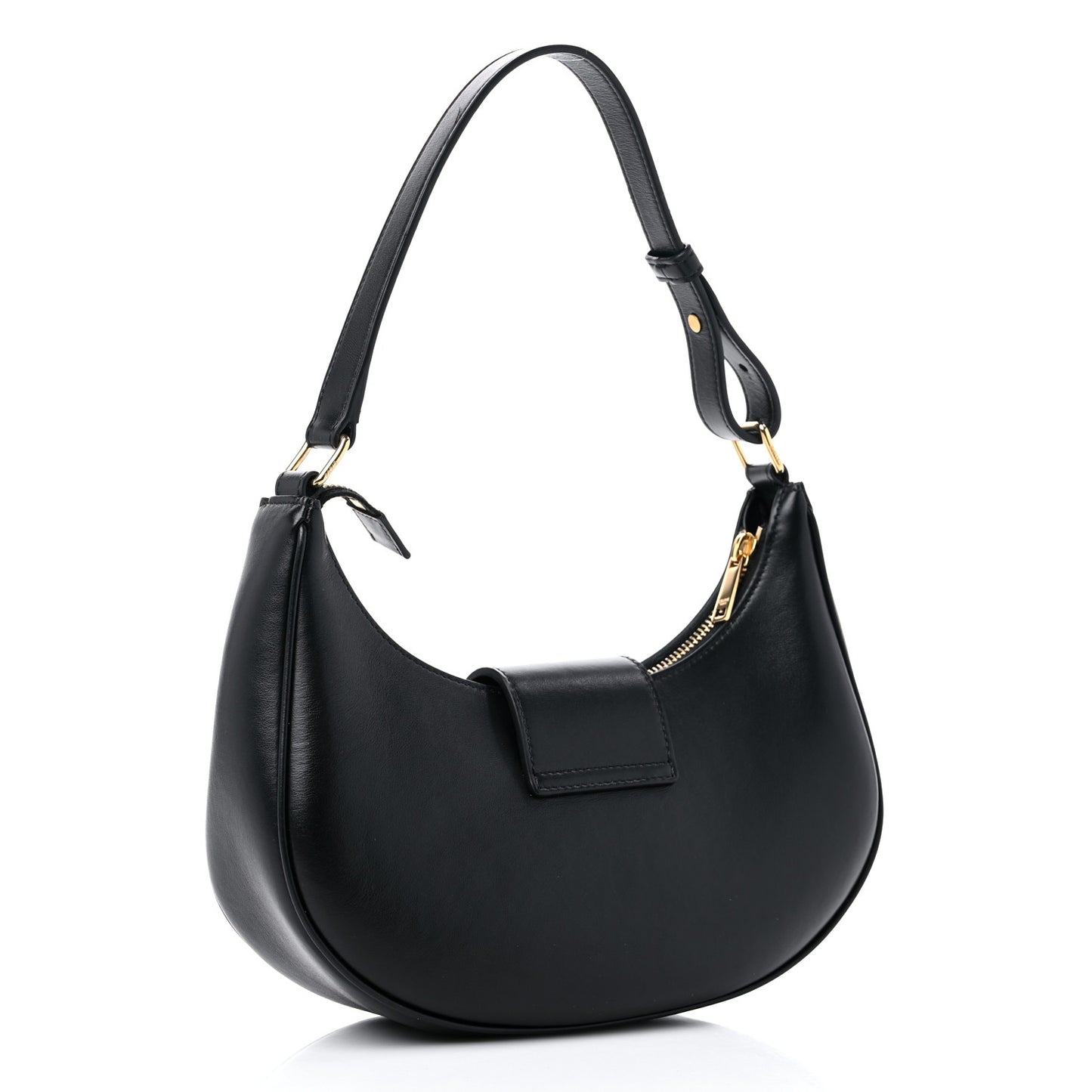 Smooth Calfskin Ava Triomphe Soft Bag Black
