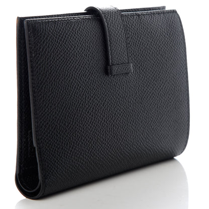 Hermes Epsom Bearn Compact Wallet Black 3 of 7