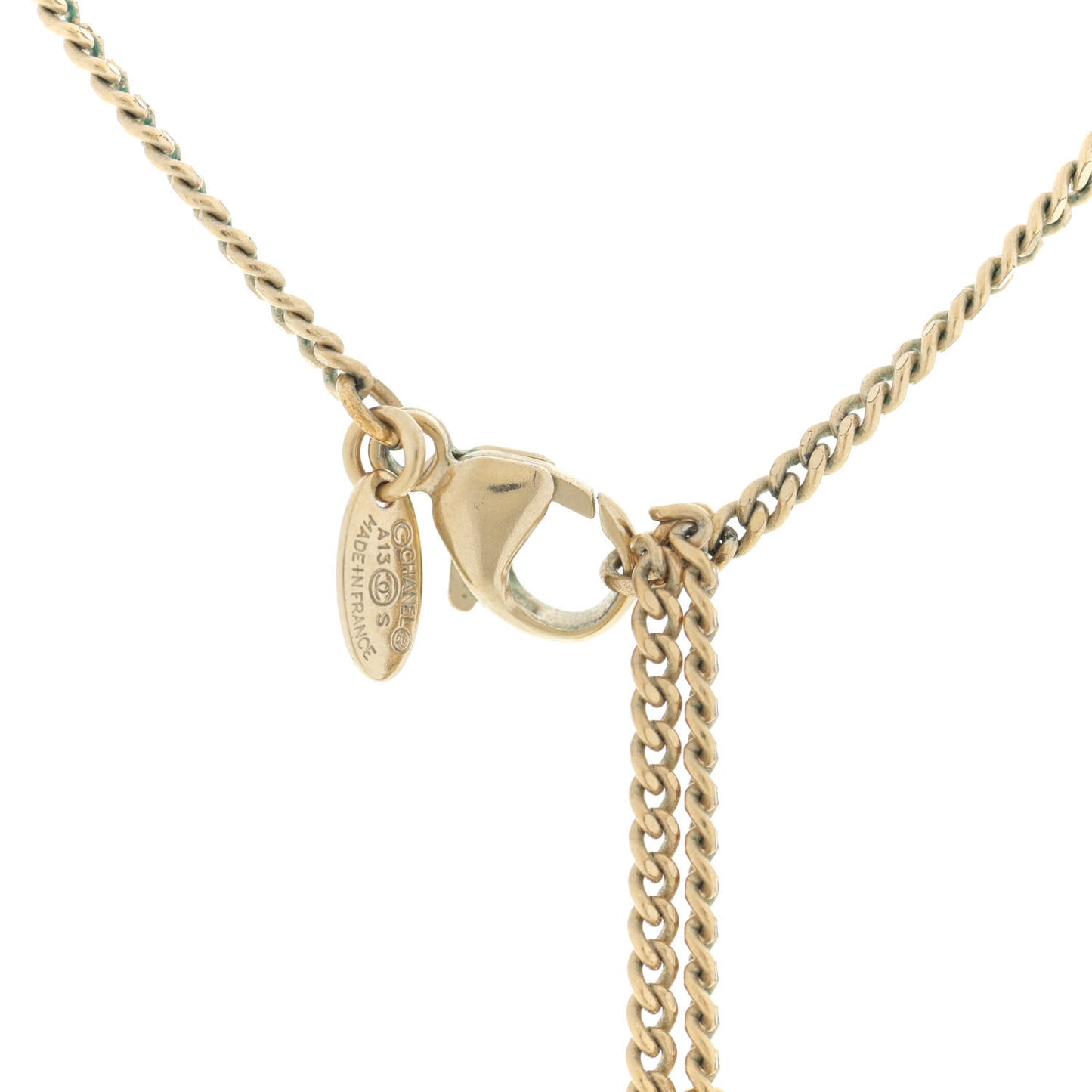 Enamel CC Camellia Necklace Gold Black