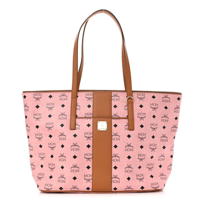 MCM Visetos Medium Anya Zip Top Shopper Tote Soft Pink 1 of 10