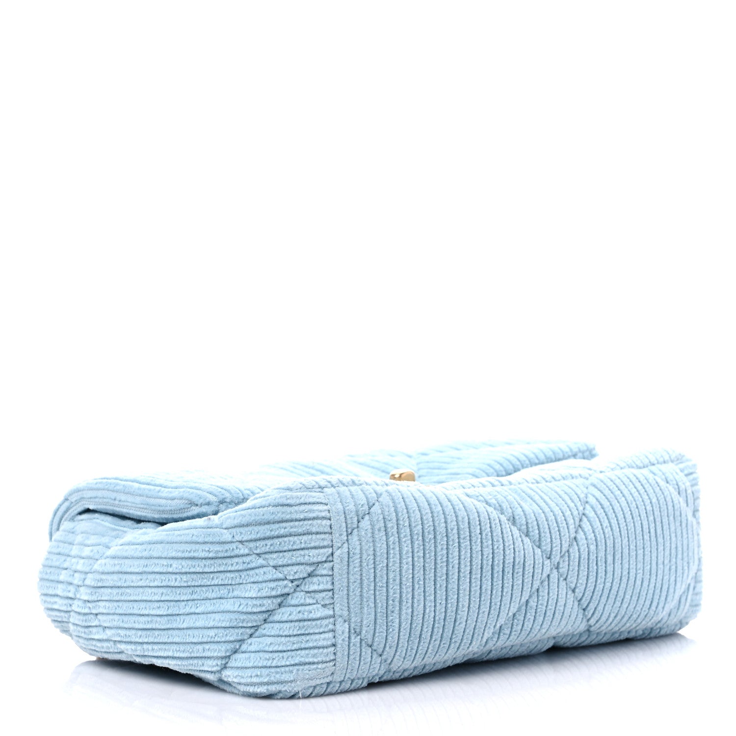 Chanel Corduroy Quilted Medium Chanel 19 Flap Light Blue 4 of 9